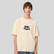 Load image into Gallery viewer, BEIGE COTTON AMI PARIS PATCH T-SHIRT