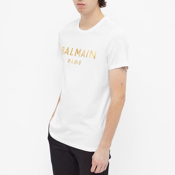 Balmain Gold Foil Paris Logo Tee Kravat