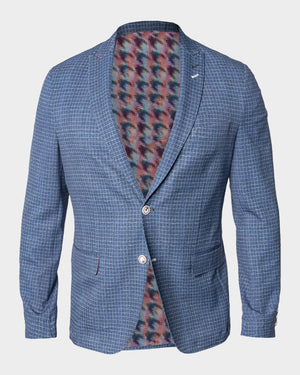 Descartes vortex check blue blazer