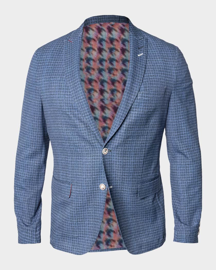 Descartes vortex check blue blazer