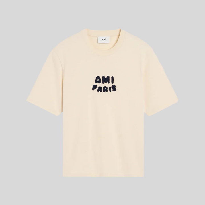 AMI Paris ベージュ 'Ami Paris' Patch コットン Tシャツ BEIGE COTTON AMI PARIS PATCH T-SHIRT – Kravat