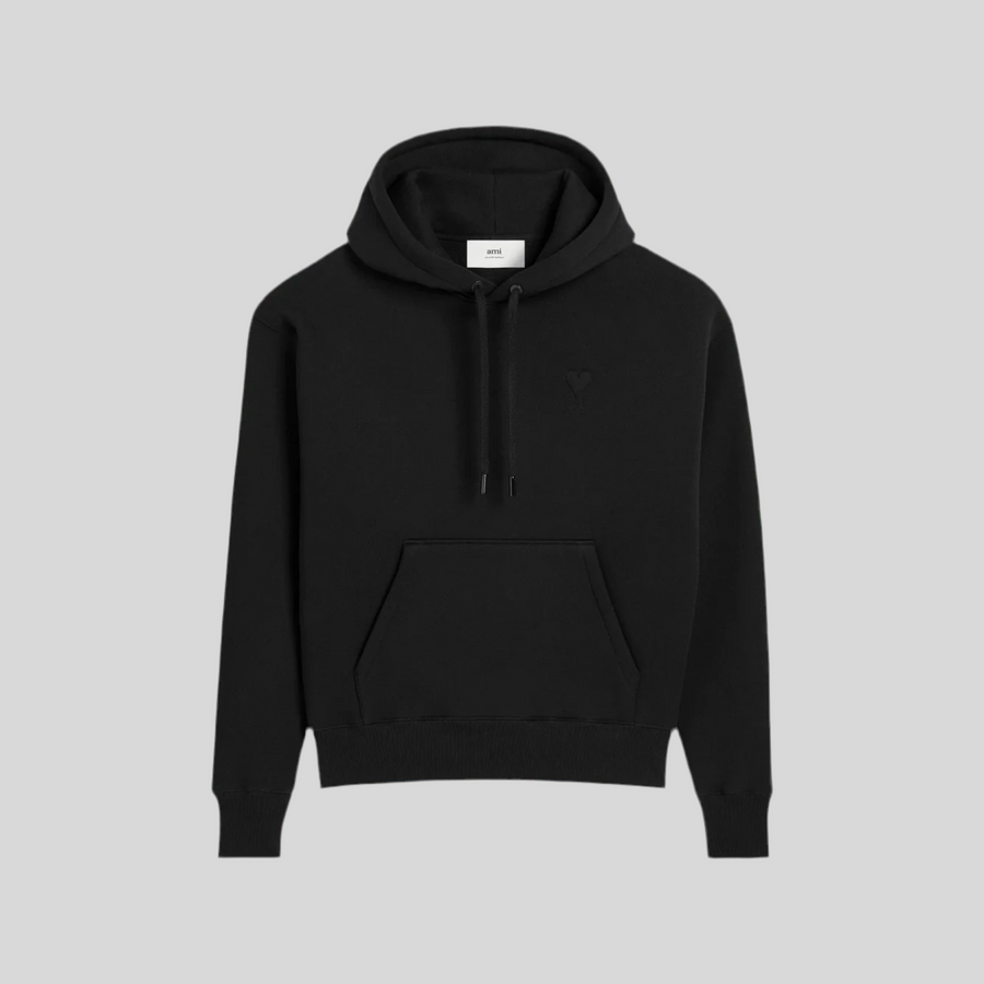 BLACK COTTON AMI DE COEUR HOODIE