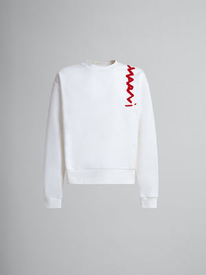 White cotton sweatshirt with Marni Mending logo