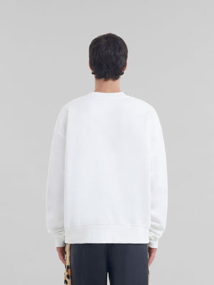 White cotton sweatshirt with Marni Mending logo