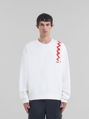 White cotton sweatshirt with Marni Mending logo