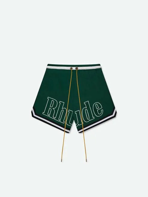 Rhude logo bball swimshorts