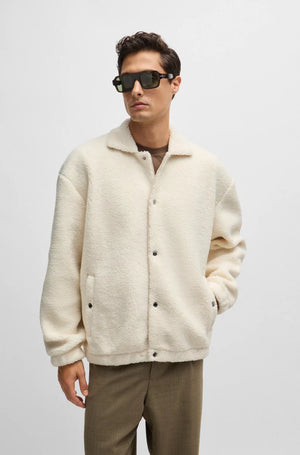 REGULAR-FIT JACKET IN TEDDY FABRIC