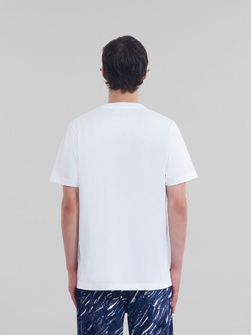 White organic cotton T-shirt with Marni Mending logo