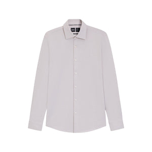 Patterned cotton blend shirt - slim