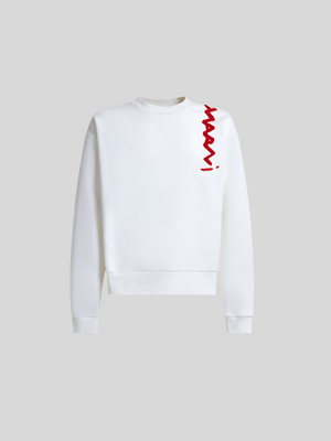 White cotton sweatshirt with Marni Mending logo