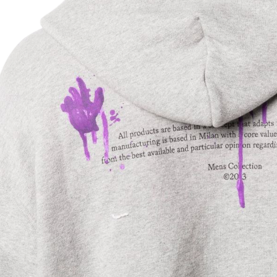Dripped ow logo over hoodie