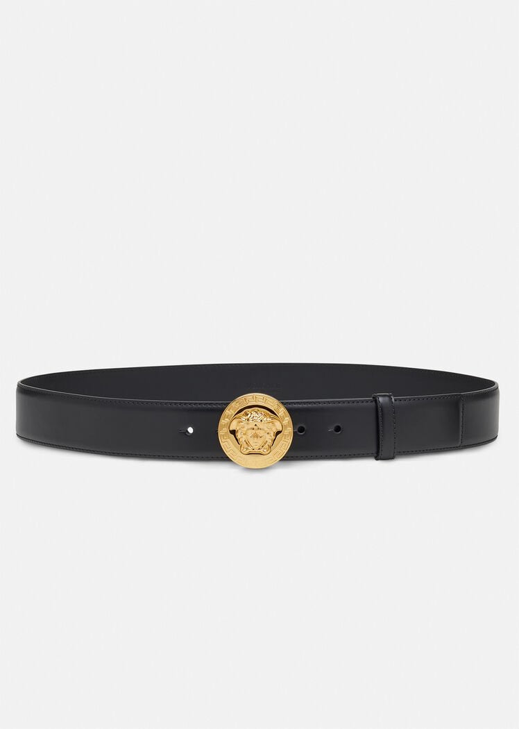 Versace - Medusa Buckle Leather Belt - Black