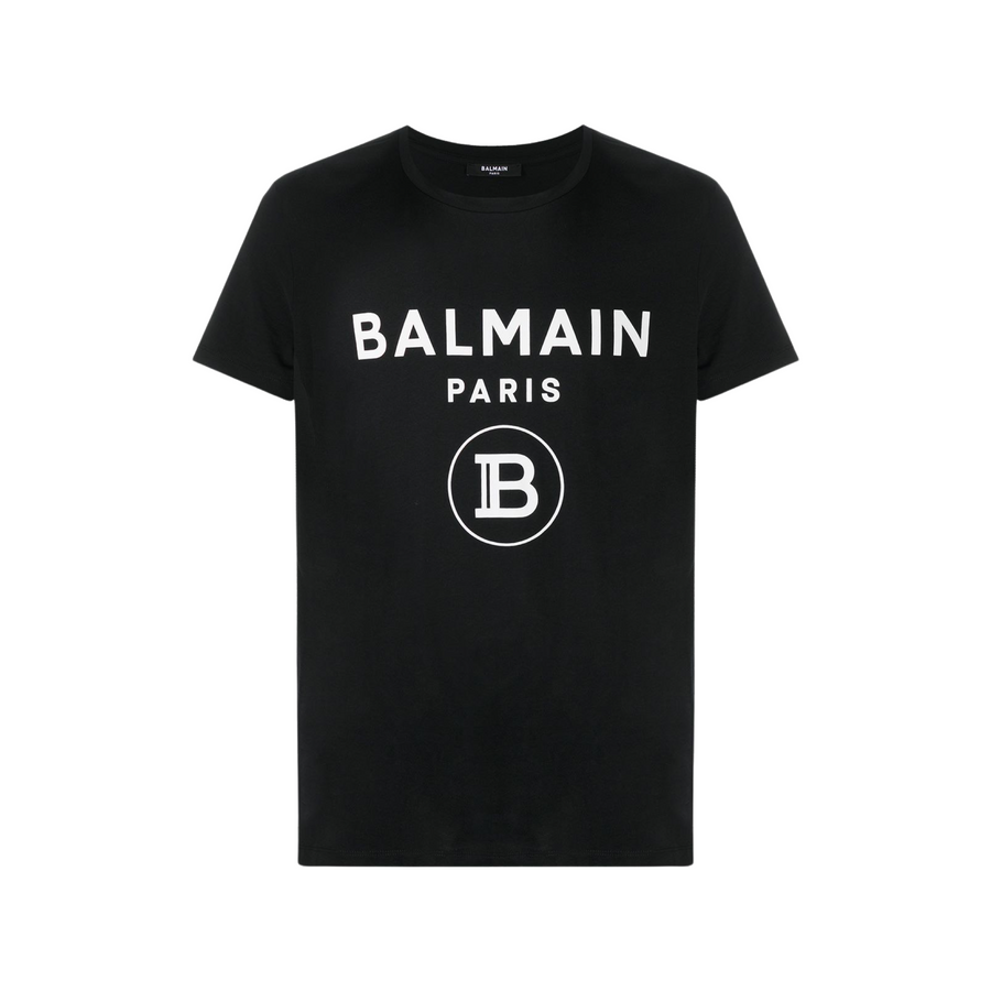 Balmain black cotton logo-print T-shirt