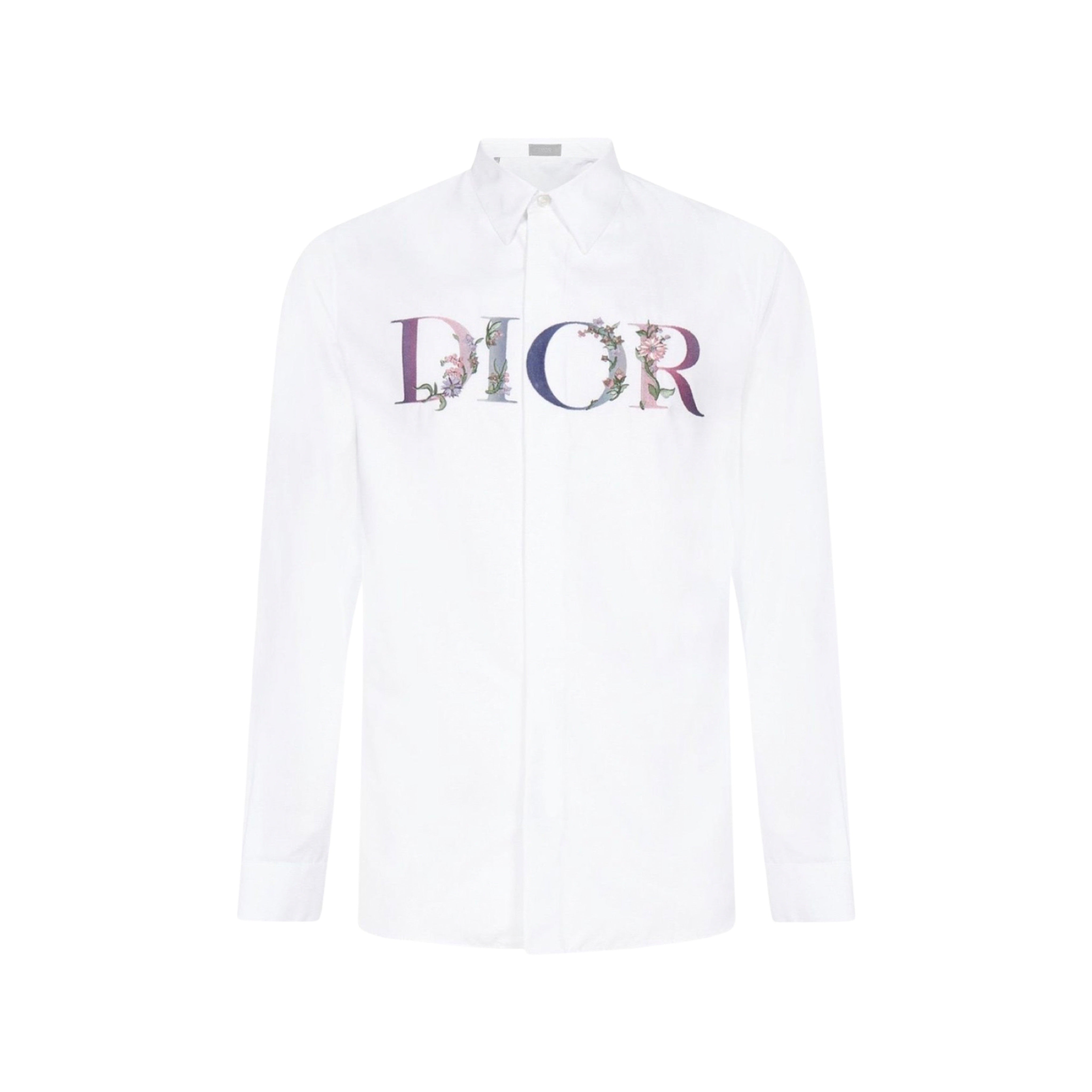 Dior フラワー刺繍 Tシャツ ホワイト ディオール デニムティアーズ フラワーロゴ Tシャツ ホワイト